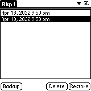 A screenshot of Bkp1 application